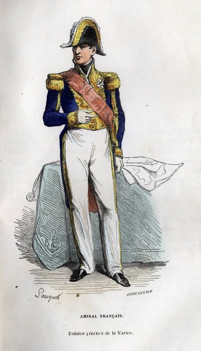 Almirante francés en “Historia general de la marina” bajo la dirección del Sr. Van Tenac de Unknown artist