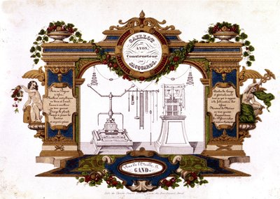 Publicidad de un constructor del telar Jacquard 