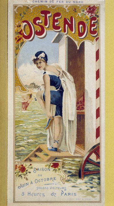 Cartel publicitario para Ostende, finales del siglo XIX de Unknown artist