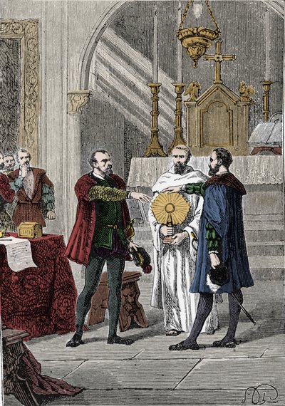 Después de varias discordias entre los conquistadores españoles Francisco Pizarro de Unknown artist