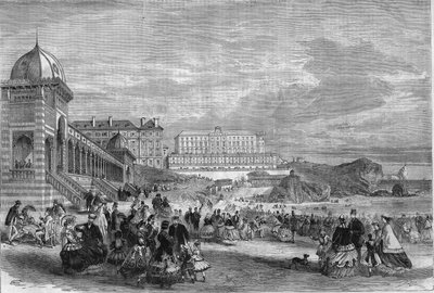 Tarde en los baños de mar de Biarritz en 1867 de Unknown artist