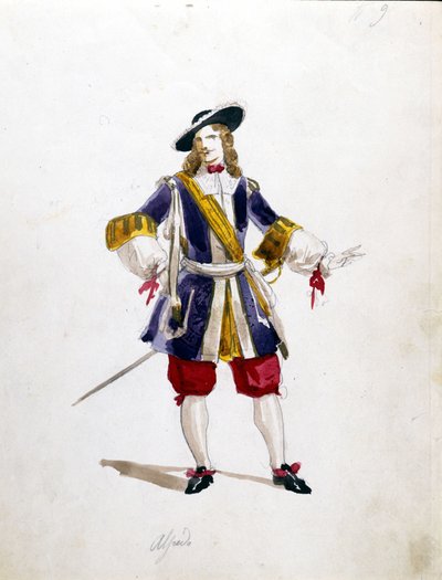 Vestuario de Alfredo para la ópera “La Traviata” de Giuseppe Verdi en La Scala de 1855 de Unknown artist