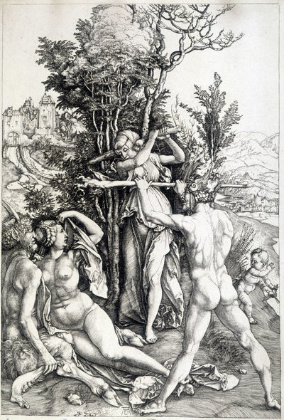 Figura alegórica de los celos - grabado del siglo XVI de Unknown artist