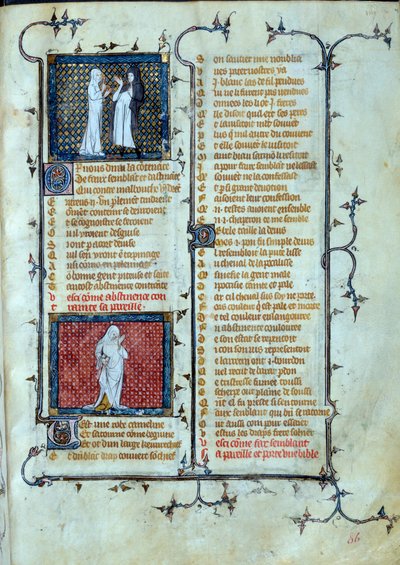 Representación alegórica del Amor jugando con las trampas de Malebouche, debajo del personaje de Abstinencia. Miniatura en 
