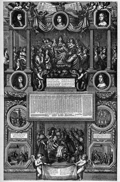 Almanaque para el año 1682 representando el nacimiento del Delfín (Luis de Francia conocido como el Gran Delfín) de Unknown artist