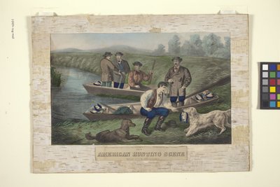 Escena de caza americana (litografía coloreada a mano) de Unknown artist