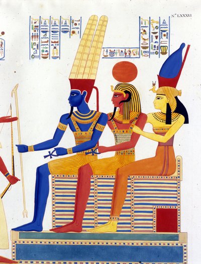 Amon - re, Ptah, Mut - en “Monuments of Egypt and Upper Nubia” de Ippolito Rosellini de Unknown artist