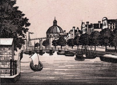 Ámsterdam, Holanda: vista del Canal Singel. en “El mundo ilustrado 168 vistas” Sin fecha (finales del siglo XIX) de Unknown artist