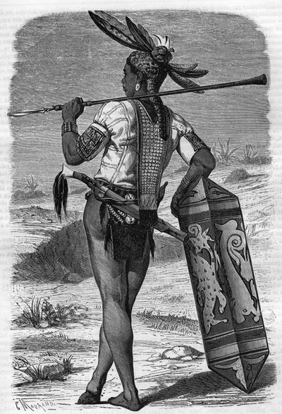 Un indígena Dayak residente de Sarawak, Malasia en el siglo XIX en el "Diario de la Juventud" de 1888 de Unknown artist