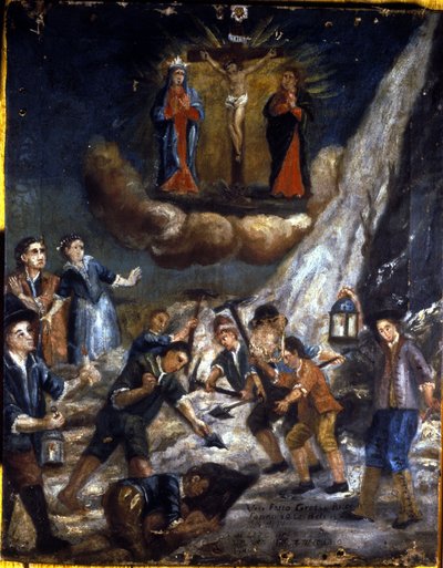 Una avalancha en las montañas de Unknown artist