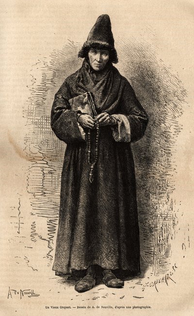 Un viejo creyente, perteneciente a la Iglesia del Pueblo Ruso (y rechazando la Iglesia Ortodoxa), representando uno de los innumerables cultos que se han desarrollado en el territorio, tomando este pretexto religioso para expresar su profundo desacuerdo po de Unknown artist