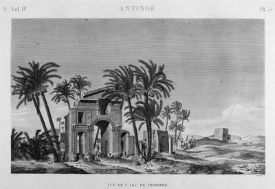 Antinoé: vista del Arco de Triunfo en “Descripción de Egipto”, Ediciones Imperiales de Unknown artist