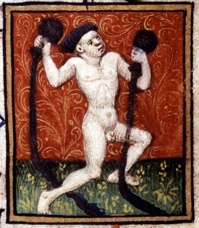 Acuario. Miniatura de un horóscopo. Manuscrito del siglo XV. Bibl. Trivulziana, Milán. de Unknown artist