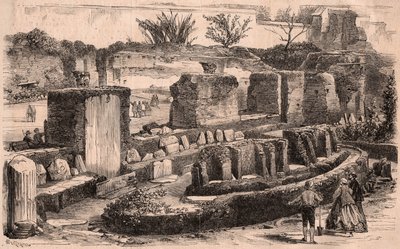 Excavaciones arqueológicas organizadas por Napoleón III en Roma en el área del Palacio de los Césares de Unknown