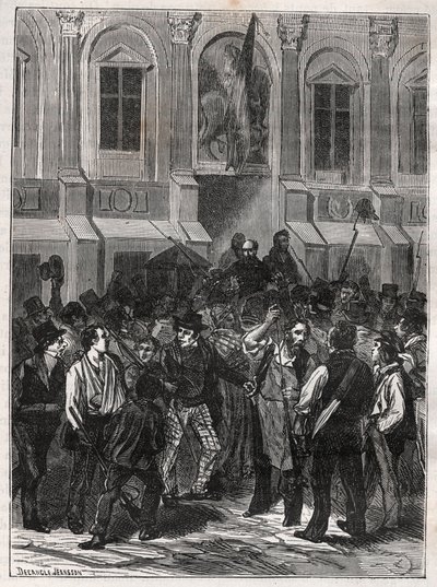Armand Barbes, revolucionario francés (1809-1870) antes de su arresto el 12 de mayo de 1839 - Grabado de 1882 en “Histoire de dix ans: 1830-1840” Louis-Blanc (1811-1882) de Unknown artist