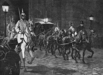 Llegada de los restos del Archiduque Rodolfo de Habsburgo (1858 - 1889), Príncipe Heredero de Austria. de Unknown artist