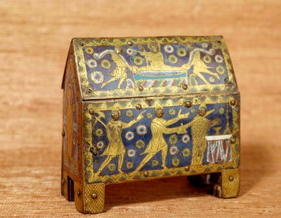 Objeto de arte: esmalte de caza, oro y cobre de Santo Tomás Becket, arzobispo de Canterbury. 1200 aprox. París, Museo Nacional de la Edad Media, Termas de Cluny de Unknown artist