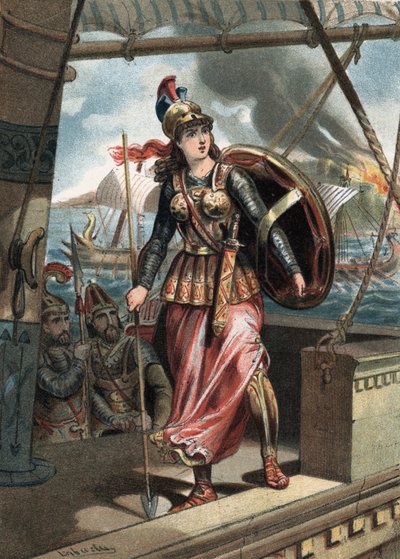 Artemisia I (siglo V a.C.) fue a la Batalla de Salamina (480), junto a Jerjes I. En El Culto de la Hermosura de Juan Justo Huguet, Molinas Hermanos editores de Unknown artist