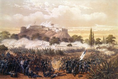 Asalto de Chapultepec en septiembre de 1847 durante la guerra entre Estados Unidos y México. Grabado de 1850. de Unknown artist