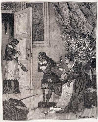 En el momento en que María de Médicis estaba defendiendo su causa, el cardenal entró (Jornada de los Engañados), una ilustración en “París a través de los siglos” de Kenouillac de Unknown artist