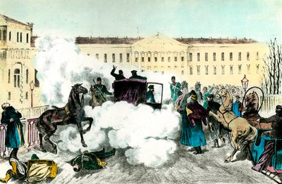 Ataque al Zar: Asesinato del emperador ruso Alejandro II (1818-1881) en San Petersburgo de Unknown artist
