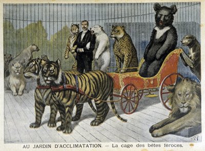 En el jardín de aclimatación: la jaula de las bestias feroces - en “Le Petit Journal” del 02/06/1895 de Unknown artist