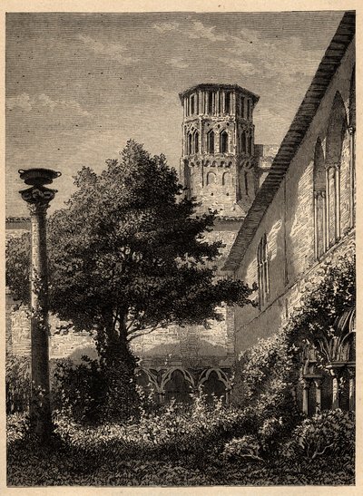Convento agustino (Toulouse) - El claustro de los Agustinos en Toulouse - grabado en “PATRIE - DESCRIPTION PICTURESQUE DE LA FRANCE EN 6 VOLUMES” de Lucien Huard - finales del siglo XIX. de Unknown artist