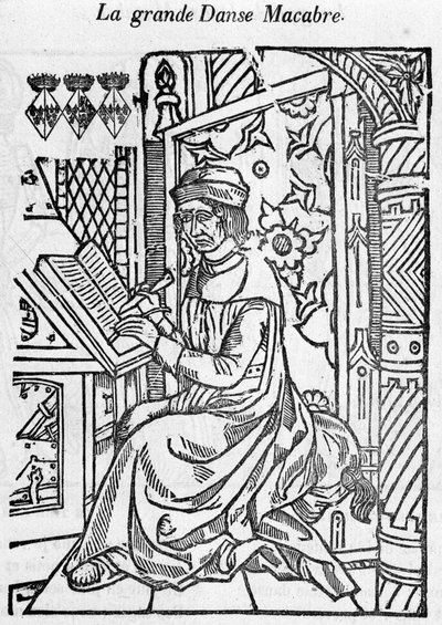 Autor de la gran danza macabra escribiendo de Unknown artist
