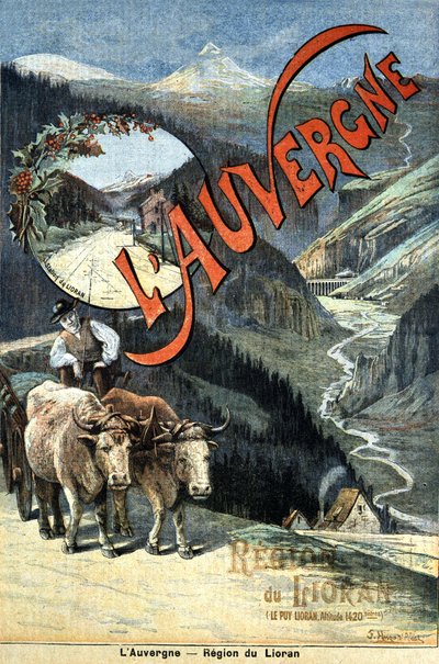 Montañas de Auvernia, región de Lioran, publicidad turística, finales del siglo XIX de Unknown artist