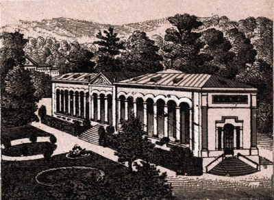 Baden Baden, Alemania: vista de la Columnata. En "El Mundo Ilustrado 168 vistas". Sin fecha (finales del siglo XIX). de Unknown artist