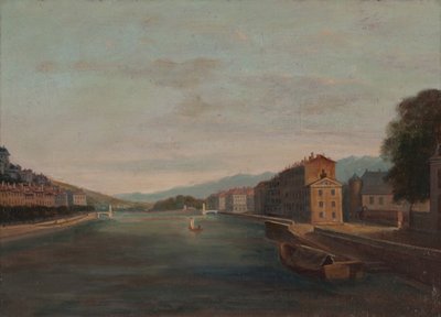 Orillas del Isère en Grenoble 1864 (Óleo sobre lienzo) de Unknown artist