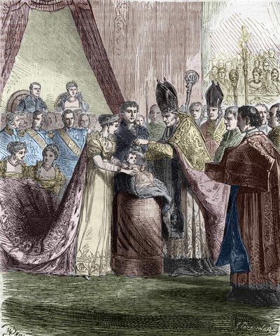 Bautismo de Napoleón Francisco Carlos (Napoleón II), Rey de Roma, hijo del Emperador Napoleón I, en Notre-Dame de París, 9 de junio de 1811. de Unknown artist