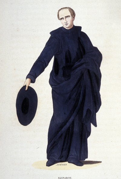 Barnabita. Grabado de un álbum sobre órdenes religiosas, París de Unknown artist