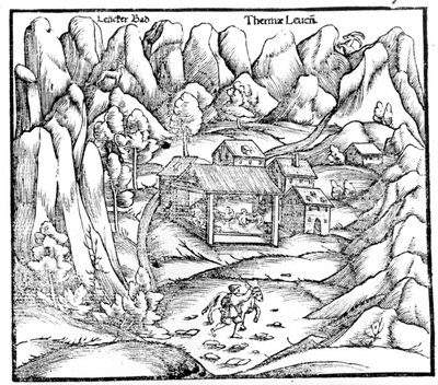 Baños de Baden (Austria), grabado del siglo XVI. de Unknown artist