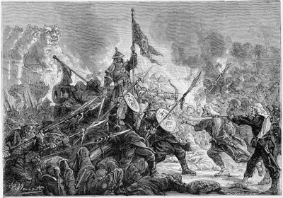 Batalla de Palikao: derrota del ejército manchú ante la Fuerza Expedicionaria Franco-Británica, 21/09/1860 de Unknown artist