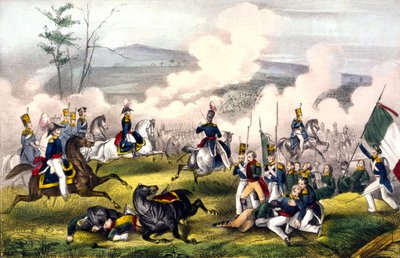 Batalla de Palo Alto: el 08/05/1846 entre 2900 estadounidenses bajo el mando del General Taylor y 6000 mexicanos bajo el mando del General Arista de Unknown artist
