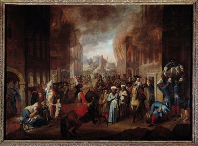 Batalla de Viena: La rendición de los turcos en el sitio de Viena en septiembre de 1683. Victoria de las tropas de la coalición cristiana liderada por Juan III Sobieski, Leopoldo I y Carlos de Lorena de Unknown artist