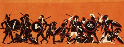Batalla de los griegos y los troyanos (Guerra de Troya) 1808-1810 de Unknown artist