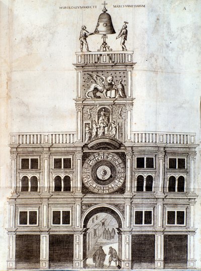 Campanario de la iglesia de San Marco en Venecia. Página de De campanis de Rocca de Unknown artist