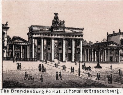 Berlín, Alemania: vista del Portal de Brandeburgo. en "El mundo ilustra 168 vistas" Sin fecha (finales del siglo XIX) de Unknown artist