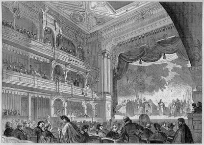 Berlín, vista del nuevo salón del Teatro Wallner reconstruido en 1865. En 