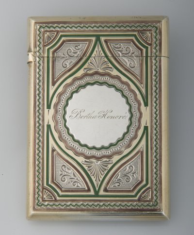 Estuche de tarjetas de Bertha Palmer, ca.1865, Plata esterlina, esmalte, Fabricante desconocido de Unknown artist