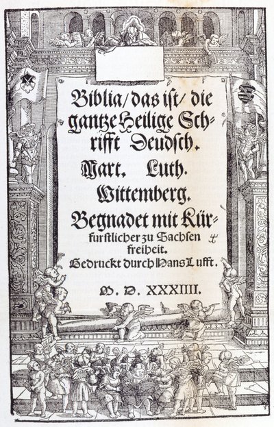 Biblia de Lutero. Frontispicio de Unknown artist