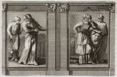 Biblia de Royaumont, Antiguo Testamento: Vestiduras de los Sacerdotes. Figura de las vestiduras del Gran Sacerdote y de los otros Levitas. Ilustración de 1811 de Unknown artist