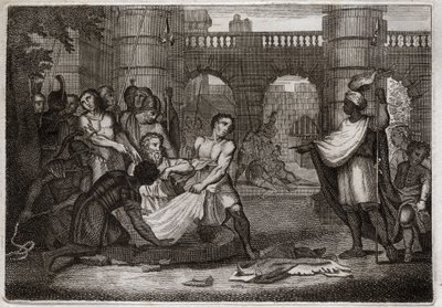 Biblia de Royaumont, Antiguo Testamento: Jeremías profeta. El santo profeta y el pozo. Ilustración de 1811. de Unknown artist