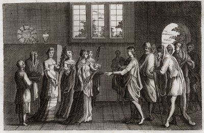 Biblia de Royaumont, Antiguo Testamento: Matrimonio de Isaac. Isaac, hijo de Abraham, se casa con Rebeca. Ilustración de 1811 de Unknown artist