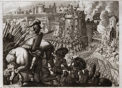 Biblia de Royaumont, Antiguo Testamento: Sitio de Jerusalén. Nabucodonosor II sitió Jerusalén, la tomó y llevó todas las riquezas y todos los habitantes de esa ciudad a Babilonia. Ilustración de 1811 de Unknown artist