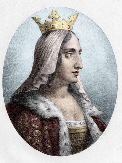 Blanca de Castilla. Reina de Francia (1188 a 1252). esposa del Rey Luis VIII. grabado del siglo XIX. de Unknown artist