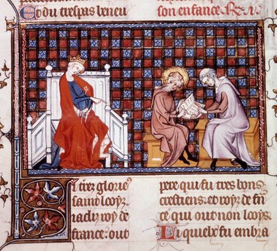Blanca de Castilla, Reina de Francia, dirigiendo la educación de su hijo Luis IX de Unknown artist