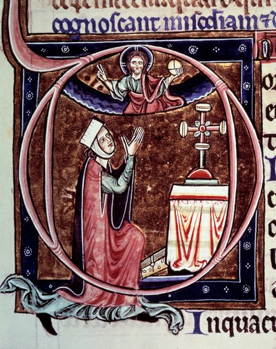 Blanca de Castilla, reina de Francia (1188-1252) en oración. Miniatura de un manuscrito 